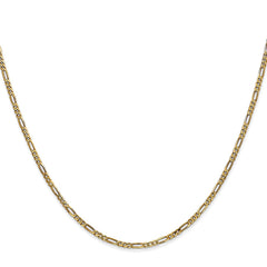 14K Yellow Gold 1.8mm Flat Figaro Chain