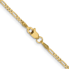 14K Yellow Gold 1.8mm Flat Figaro Chain