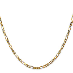 14K Yellow Gold 2.75mm Flat Figaro Chain