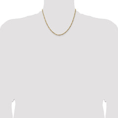 14K Yellow Gold 3mm Flat Figaro Chain