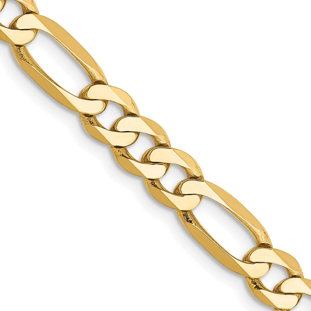 14K Yellow Gold 5.25mm Flat Figaro Chain