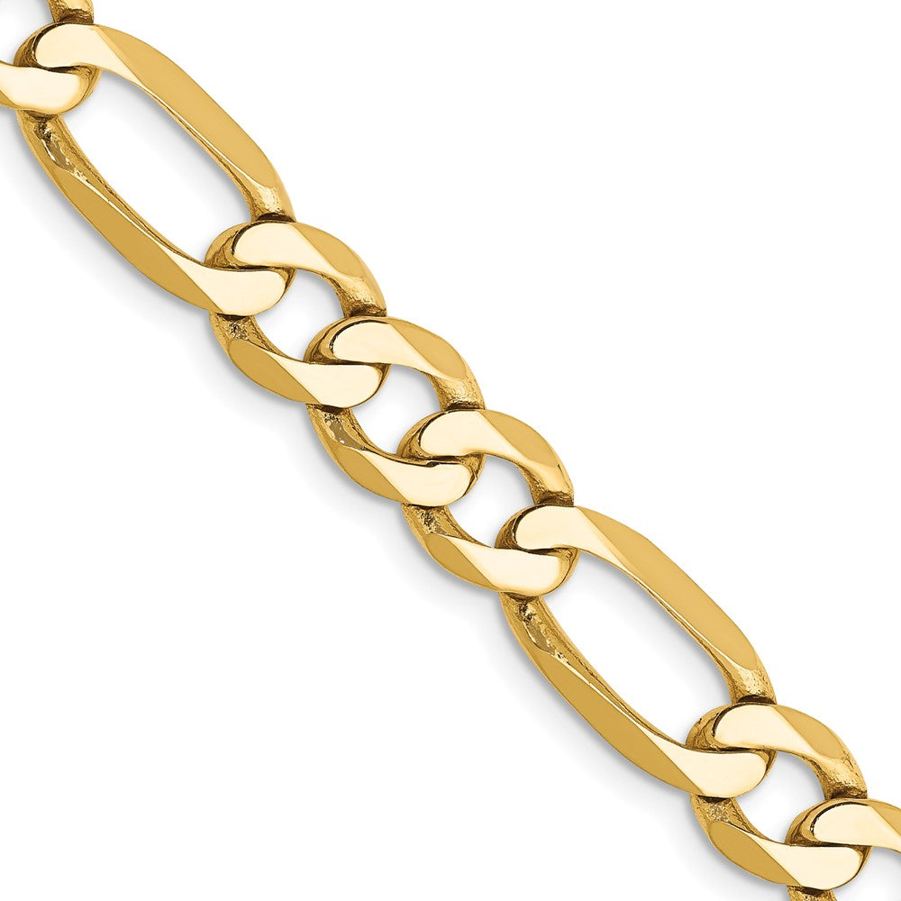14K Yellow Gold 7mm Flat Figaro Chain