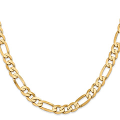 14K Yellow Gold 7.5mm Flat Figaro Chain