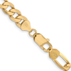 14K Yellow Gold 7.5mm Flat Figaro Chain