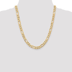 14K Yellow Gold 7.5mm Flat Figaro Chain