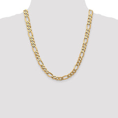 14K Yellow Gold 8.75mm Flat Figaro Chain