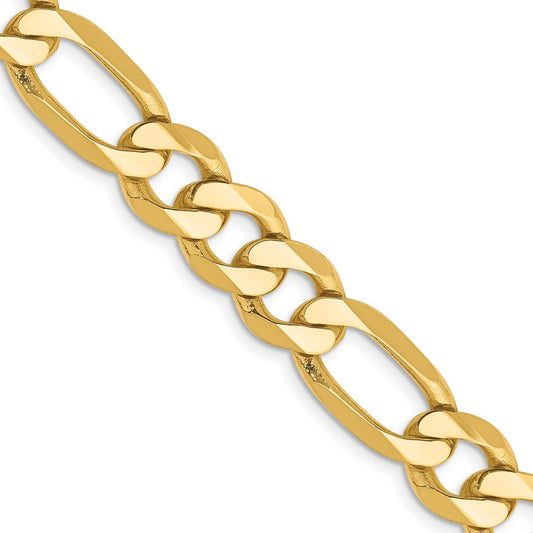 14K Yellow Gold 8.75mm Flat Figaro Chain