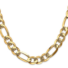 14K Yellow Gold 10mm Flat Figaro Chain