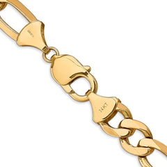 14K Yellow Gold 10mm Flat Figaro Chain