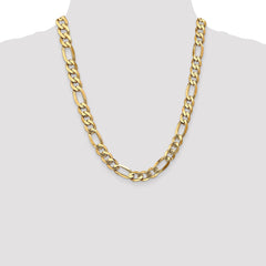 14K Yellow Gold 10mm Flat Figaro Chain
