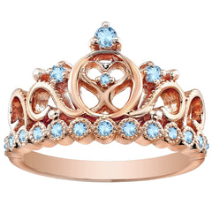 Platinum Princess Heart Crown Ring