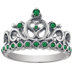 18K Gold Princess Heart Crown Ring