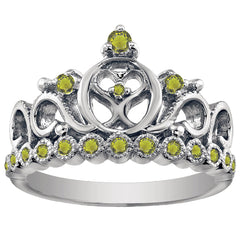 18K Gold Princess Heart Crown Ring