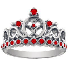 18K Gold Princess Heart Crown Ring