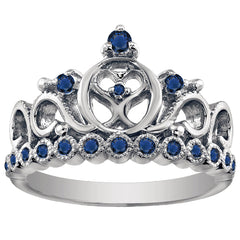 18K Gold Princess Heart Crown Ring