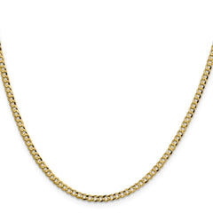 14K Yellow Gold 3.1mm Lightweight Flat Cuban Chain