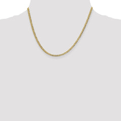 14K Yellow Gold 3.1mm Lightweight Flat Cuban Chain