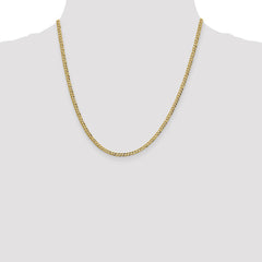 14K Yellow Gold 3.1mm Lightweight Flat Cuban Chain