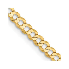 14K Yellow Gold 3.1mm Lightweight Flat Cuban Chain