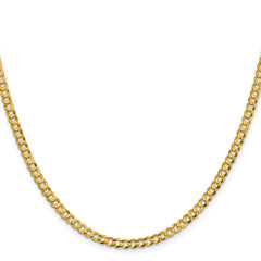 14K Yellow Gold 3.7mm Lightweight Flat Cuban Chain