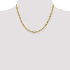 14K Yellow Gold 3.7mm Lightweight Flat Cuban Chain