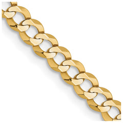 14K Yellow Gold 3.7mm Lightweight Flat Cuban Chain