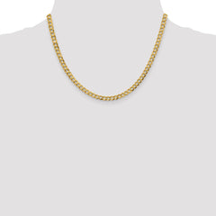 14K Yellow Gold 4.7mm Lightweight Flat Cuban Chain