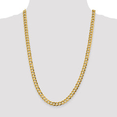 14K Yellow Gold 7.2mm Lightweight Flat Cuban Chain
