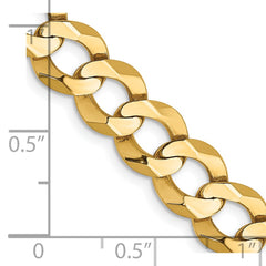 14K Yellow Gold 8.3mm Lightweight Flat Cuban Chain