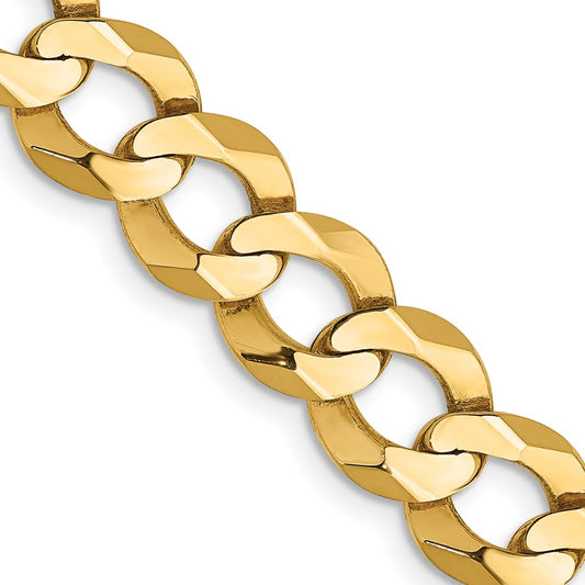 14K Yellow Gold 8.3mm Lightweight Flat Cuban Chain