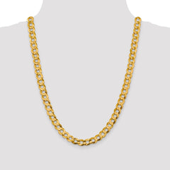 14K Yellow Gold 9.4mm Lightweight Flat Cuban Chain