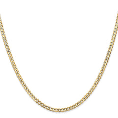 14K Yellow Gold 3mm Open Concave Curb Chain