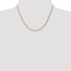 14K Yellow Gold 3mm Open Concave Curb Chain