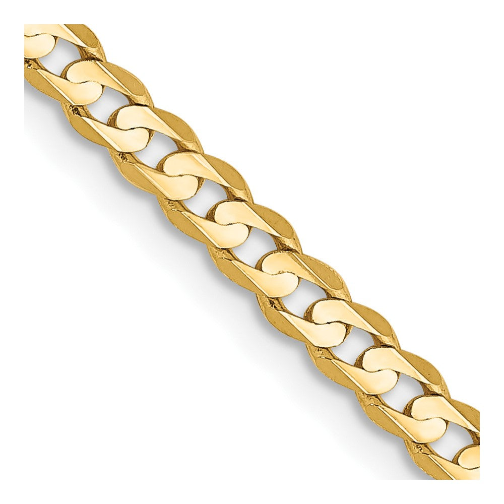14K Yellow Gold 3mm Open Concave Curb Chain