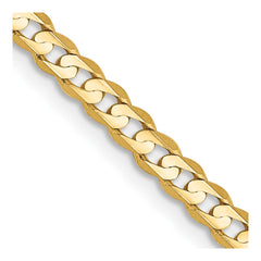 14K Yellow Gold 3mm Open Concave Curb Chain