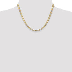 14K Yellow Gold 4.5mm Open Concave Curb Chain