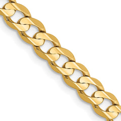 14K Yellow Gold 4.5mm Open Concave Curb Chain