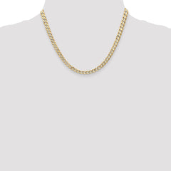 14K Yellow Gold 5.25mm Open Concave Curb Chain