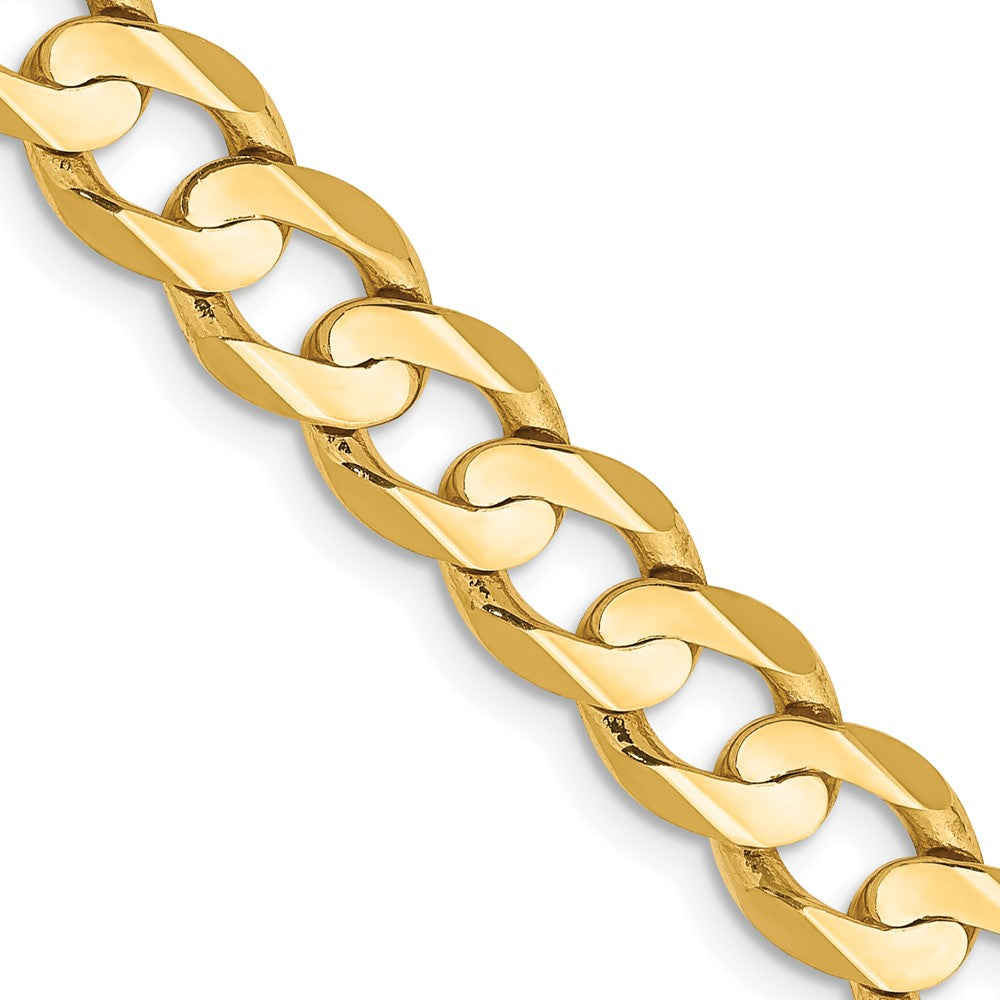 14K Yellow Gold 6.75mm Open Concave Curb Chain