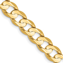 14K Yellow Gold 6.75mm Open Concave Curb Chain