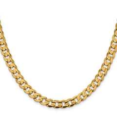 14K Yellow Gold 7.5mm Open Concave Curb Chain