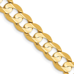 14K Yellow Gold 7.5mm Open Concave Curb Chain