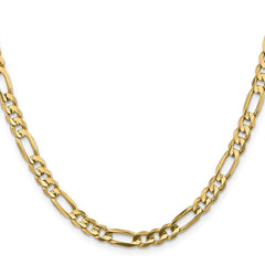 14K Yellow Gold 5.5mm Concave Open Figaro Chain