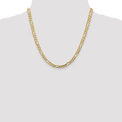 14K Yellow Gold 5.5mm Concave Open Figaro Chain