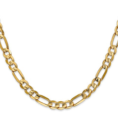 14K Yellow Gold 6mm Concave Open Figaro Chain