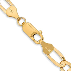 14K Yellow Gold 6mm Concave Open Figaro Chain