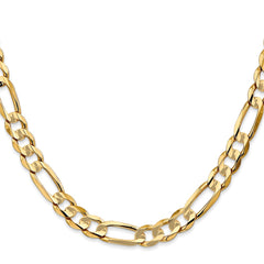 14K Yellow Gold 6.75mm Concave Open Figaro Chain