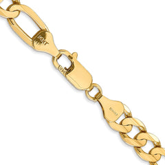 14K Yellow Gold 6.75mm Concave Open Figaro Chain