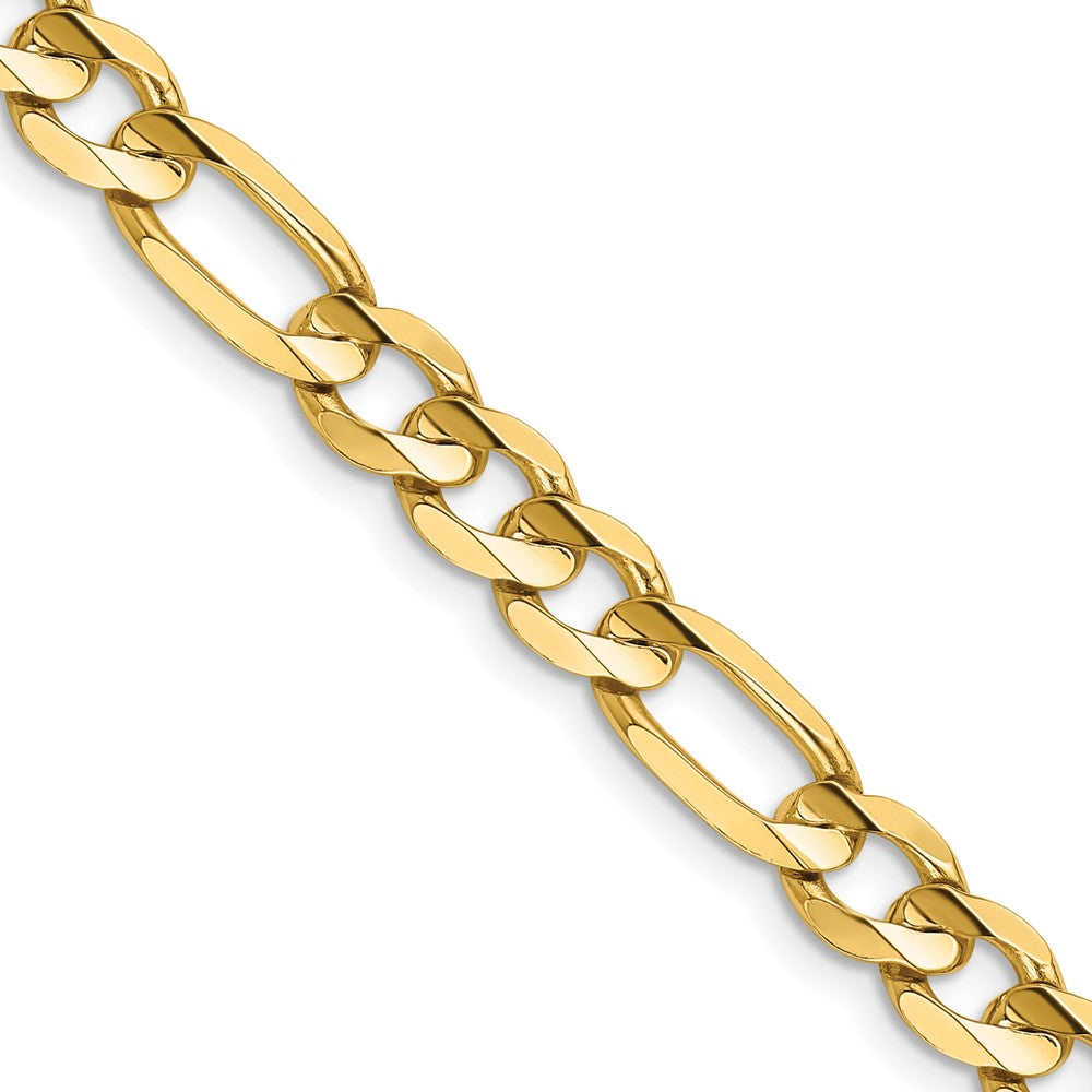 14K Yellow Gold 6.75mm Concave Open Figaro Chain