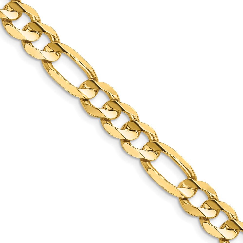 14K Yellow Gold 7.5mm Concave Open Figaro Chain